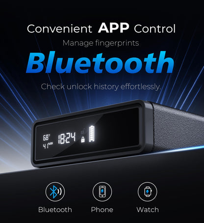 ORARAER Smart Biometric Gun Safe with Wireless Charging, Bluetooth App Control, 4 Unlock Methods, Bedside Drawer Safe LED Display,Money Box for Valuables, Gifts for Men