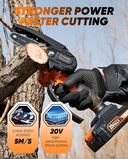 Saker Mini Chainsaw,2025 New Upgrade Portable Electric Chainsaws Cordless,Small Handheld Chain Saw Pruning Shears Chain Saws for Tree Branches,Courtyard and Garden