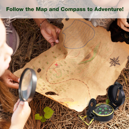 Nature Exploration Gear - Outdoor Adventure Kit with Walkie Talkies for Kids - Camping, Hiking, Backyard Toys - Creative Play Set for Boys and Girls
