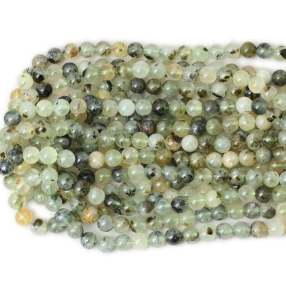 CHEAVIAN 45PCS 8mm Natural Prehnite Gemstone Smooth Surface Round Loose Beads for Jewelry Making 1 String 15 Inches