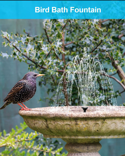 Biling Solar Fountain for Bird Bath, Solar Panel Kit Outdoor Solar Water Pump with 4ft Tubing for Hummingbird Bath, Small Pond and Fish Tank