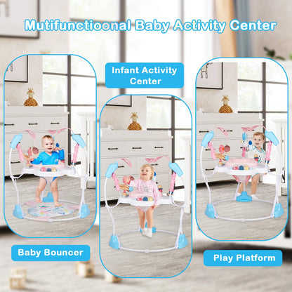 Otrolepota Baby Activity Center, Infant Jumpers and Bouncers with Music, Lights, Infant Toys, 360°Rotating Seat, 3 Adjustable Heights, Baby Play and Learning Center for 6+ Months