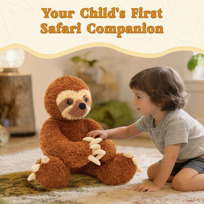 MorisMos Sloth Stuffed Animal 18" Plush Sloth Plush Toy Sloth Plushie Huggable Sloth Pillow Stuffed Sloth Toy Gifts for Boys Girls and Kids for Comforting Companion Imaginative Play
