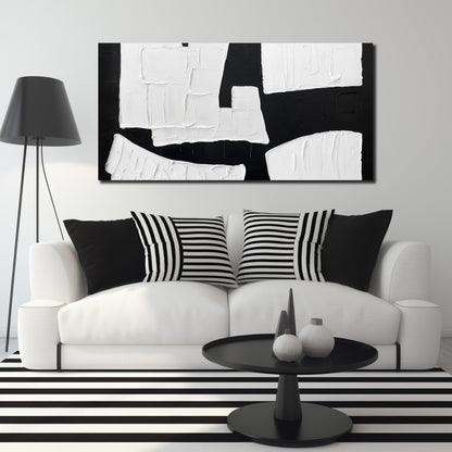 MDHKVPM Abstract Painting Wall Art Bedroom Black and White Canvas Wall Art for Living Room Home Office Wall Decor Ready to Hang 20 x 40 Inch