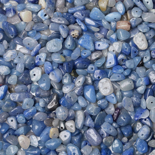 LAIDANLA Blue Aventurine 400pcs Natural Chip Stone Beads 5-8mm Healing Crystal Irregular Gemstones Drilled DIY Loose Rocks Bead Crystal for Bracelet Earrings Necklace Jewelry Making Crafting