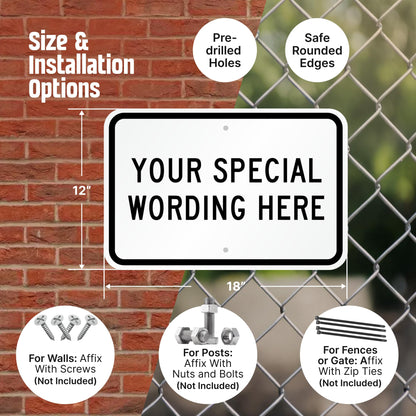 SmartSign 12"x18" Custom Sign, Add Your Text and Choose Color 63 mil Laminated Rustproof Aluminum, Fade-Proof, Personalize for Business, Home, Airbnb, Delivery, Made in USA
