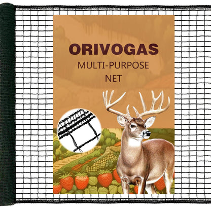ORIVOGAS Plastic Mesh Fence Deer Fencing 4x25ft,Reinforced Edges,55gsm Heavy Duty Temporary Fence,Ideal for Garden Netting,Animal Barrier,Safety Netting, Fruit Plant Protection, Black
