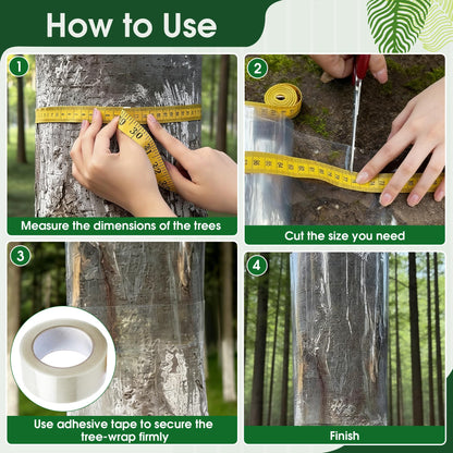 FULAIERGD 157" x 15.7" Iguana Tree Wrap Tree Trunk Protector Guard for Iguana Prevention Anti-Reptiles Climbing Barrier for Trees with PET Tape Reusable Tree-Safe Guard