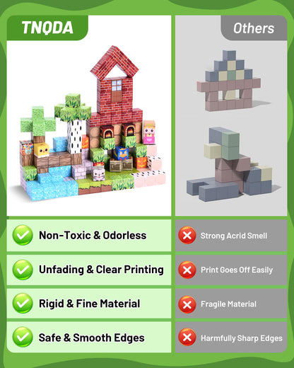 TNQDA 150PCS Magnetic Blocks, Magnetic Building Blocks, Magnetic Blocks Toys for Kids, Blocks Magnet Set,STEM Activities for Kids Ages 3+, Toys for Kids and Teens Building Toys
