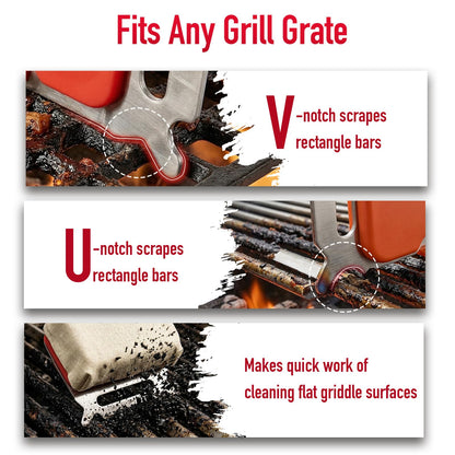 Strriuil Grill Brush Bristle Free for Outdoor Grill - Steam Grill Cleaning Brush with Scraper, Safe Grill Cleaner Brush, 2 Replaceable Heads, BBQ Accessories Gifts for Men