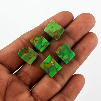 CRYSTALINES 5pcs, Genuine Raw Green Copper Turquoise Gemstone, Wholesale Rough Stones, DIY Craft-Jewelry Making, Bulk Gems Loose Supplies, Healing Crystals, Birthstone, Gem Collection, AAA Grade