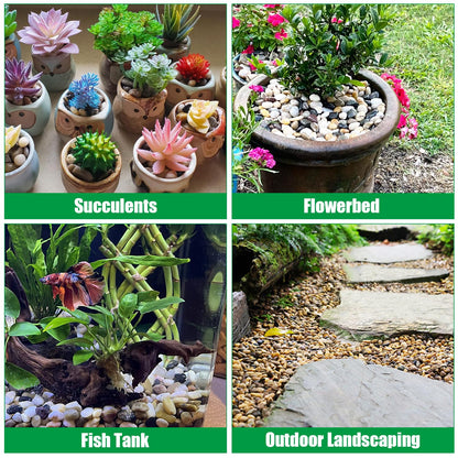 River Rocks 10 Lbs,0.4-1.2 Inch Pebbles for Indoor Plants, High Polished Stones for Garden Landscaping, Smooth Gravel Filler for Outdoor Plants, Succulents, Fish Tank and Vases