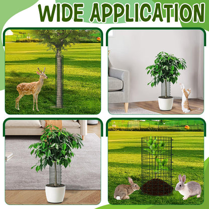 HFYZZ 47 Inch Metal Tree Trunk Protector, 5 Pack Mesh Tree Guards Trunk Protector with Metal Stakes & Zip Ties, Tree Bark Protector for Protecting Bark & Saplings from Deer Animals Mowers Trimmers