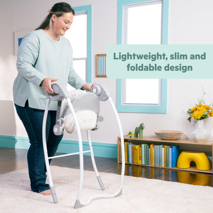 Bright Starts Disney Baby Winnie The Pooh Milestone Swing, Classic Pals, Foldable Design with Toys & Melodies, Unisex, Newborn+ (6 20 lbs)