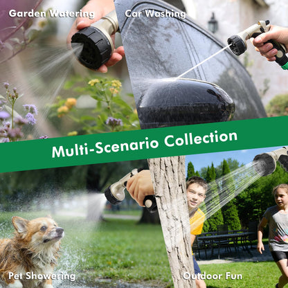 RESTMO Garden Hose Nozzle, Heavy Duty Metal Water Hose Nozzle, Hose Sprayer Nozzle with 7 Adjustable Spray Patterns, High Pressure Nozzle Watering Plants and Lawn, Pet Showering
