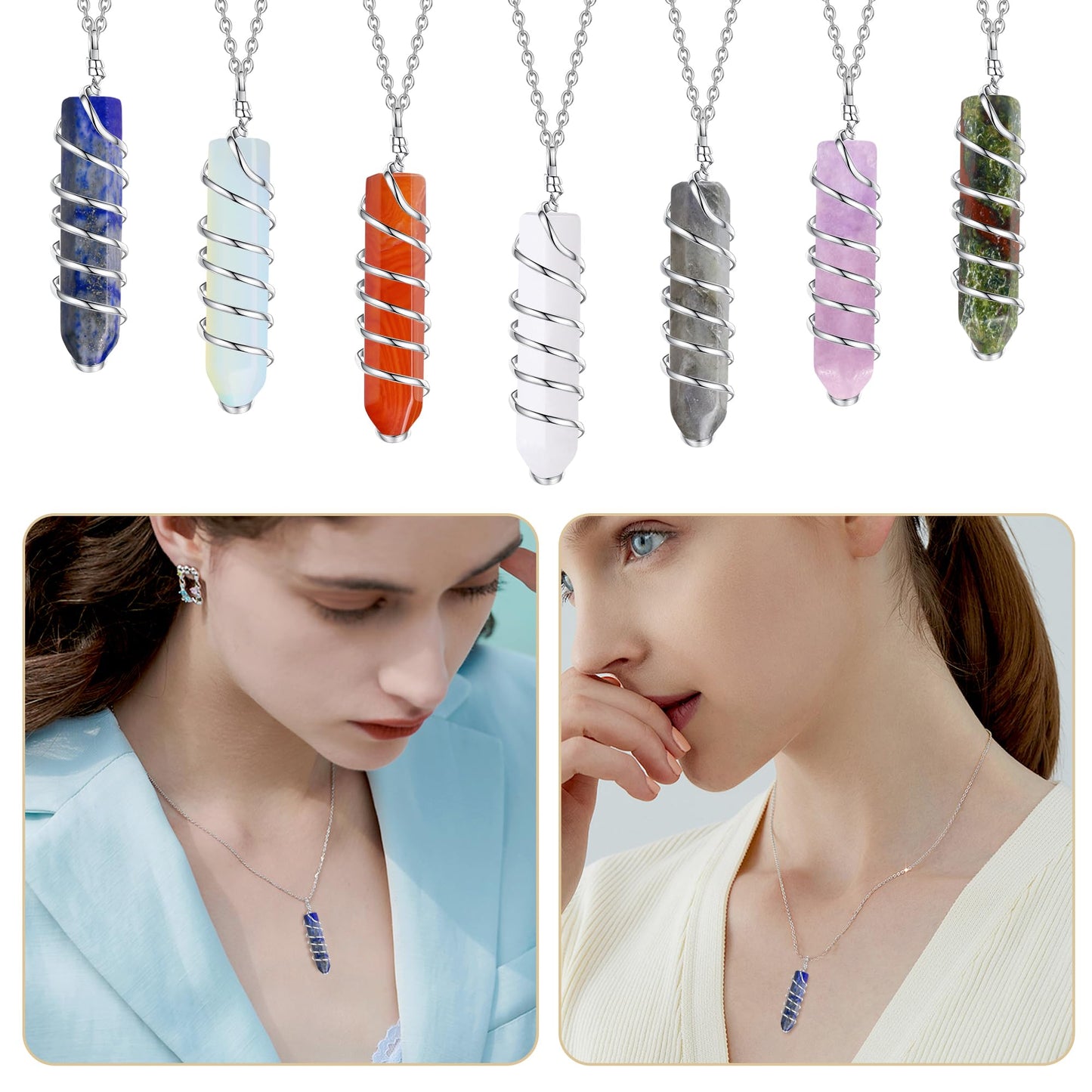 QINJIEJIE Lapis Lazuli 20 PCS Healing Crystals Stones Sets Wands Bulk Natural Pocket Crystal Towers Assorted Pointed Reiki Gemstones Polished Energy Meditation Chakra Gifts for Women Men
