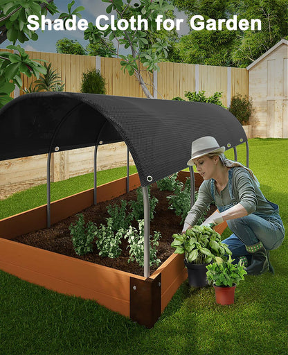 90% Black Shade Cloth,8x20FT Durable Mesh Tarp with Grommets, Garden Sunblock Shade Cloth Shading Antifreezing for Plants Cover, Greenhouse, Barns Kennel