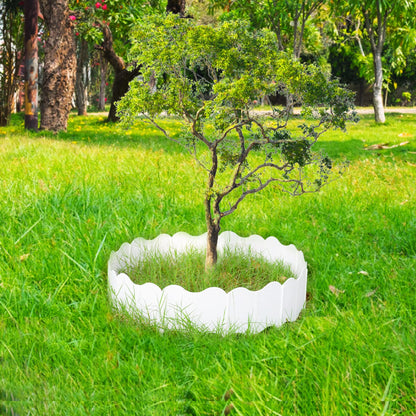 20 Pcs Garden Edging Borders, 10.5ft Plastic Landscape Borders, 5.3 in Tall Interlocking Decorative Gardens Fences Edging, Flexible Lawn Edging Flower Bed Border, for DIY Patio Walkway Yard (White)