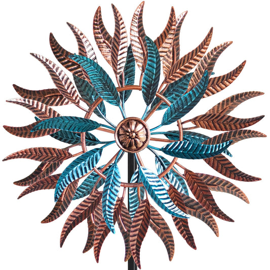 Senflame Large Outdoor Metal Wind Spinner,Two-Way Wind Sculptures,360 Degrees Kinetic Wind Spinners Yard Art Decor for Patio, Lawn & Garden 63 * 13.4 Inches