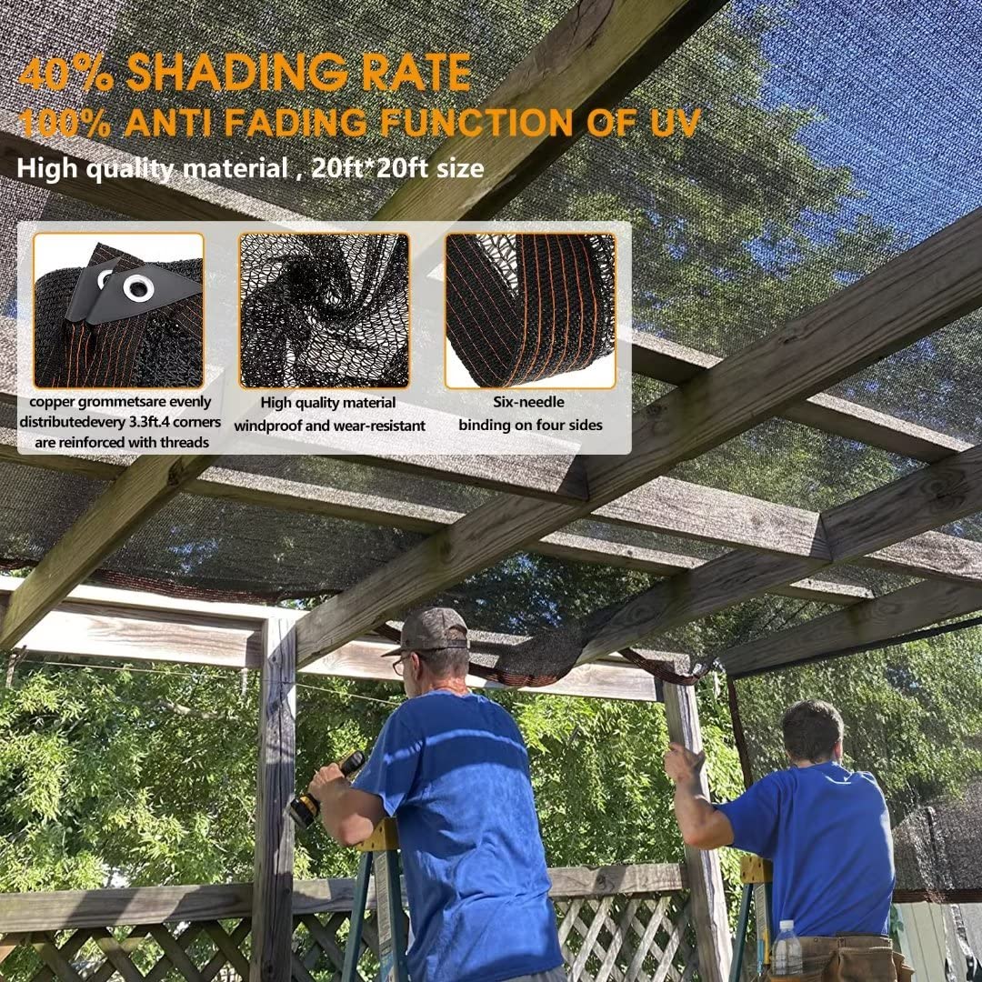 Shade Cloth for Plants Greenhouse, 40-50% Sunblock Shade Sails -for Outdoor Garden Pergola Patio Lawn Plant Pool Sun Shade Cloths for Kennel Chicken Coop Easier to Hang Shade Net Cover