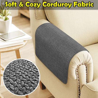 Couch Arm Covers, Waterproof Armrest Cover for Sofa, Armchair, Loveseat, Non-Slip Recliner Arm Cover, Sofa Arm Covers, Headrest Covers, Arm Chair Covers Set of 2 (Dark Gray, 24"×20")