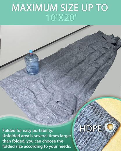 Erfolkerz Awning Carpet HDPE Outdoor RV Rug,Blue-Grey 9'*6' Waterproof Camping Rugs with Eyelets/Broom/Carry Bag/Nails,Highly Robust & Washable,Large Outdoor Area Mat for Patio/Backyard/Picnic/Beach