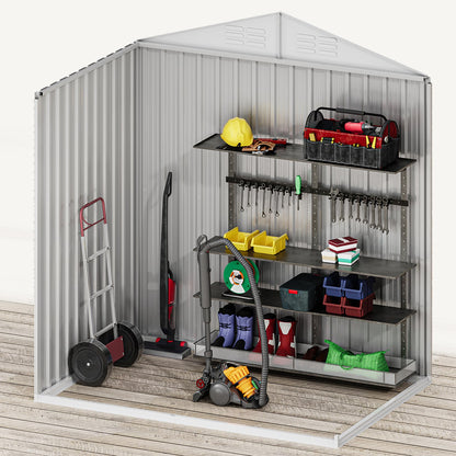 DWVO 6x4ft Outdoor Storage Shed, Weatherproof Tool Shed w/Locking Entry & Ventilation for Grass Cutter, Bike, Equipment, Courtyard, Garden (Dark Gray)