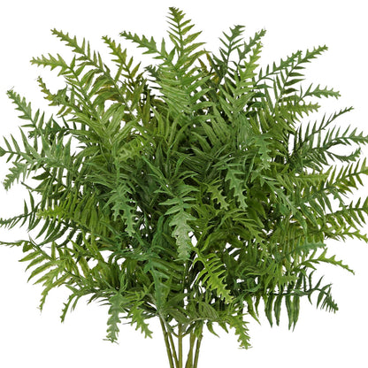 Hollyone 8pcs Fake Fern Stems Bush for Outdoors Indoors 19.6" Boston Ferns Artificial Plants Greenery Stems Faux Shrubs Plant for Garden Farmhouse Front Porch Table Window Box Home Decorations