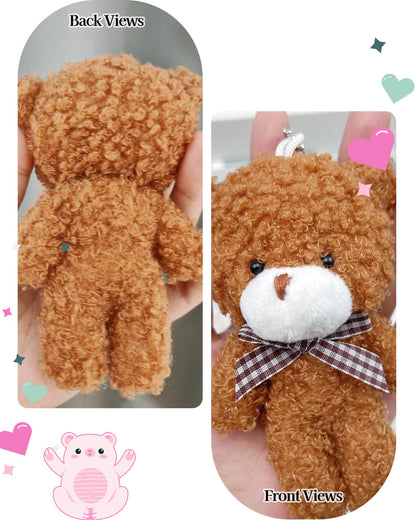 YJUBAOA 12 pcs Mini Stuffed Teddy Bears 4.7 Inch Small Plush Teddy Bears Bulk for DIY Keychain Birthday Christmas Party Favor (Classic-Dark Brown)