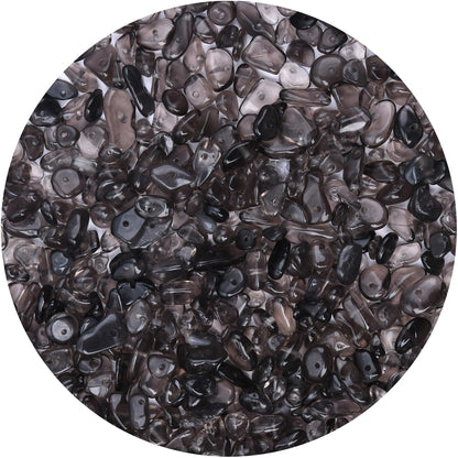 Natural Chip Stone Beads 450pcs Smoky Quartz Chips 5-8mm Genuine Real Irregular Healing Crystal Rocks Hole Drilled DIY Loose Gemstone Beads for Jewelry Making Bracelet Earrings Necklace Crafting