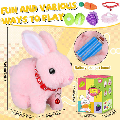 Jimate Bunny Toys for Kids Aged 3-7, Hopping Bunny Toy with Realistic Jumping, Wiggling Ears, and Sound Effects, Ideal Rabbit Toys for Girls and Boys for Birthdays, Easter