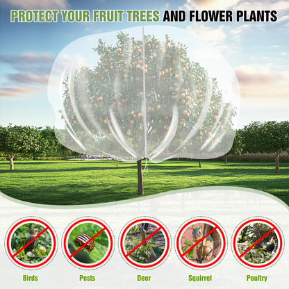 10 X 14FT Large Fruit Tree Netting, Tree Nets for Fruit Trees with Zipper and Drawstring, Insect Netting Barrier for Garden Blueberry Bushes Cherry Peach Apple Protection from Squirrels Birds Pests