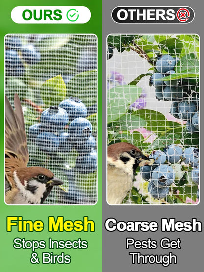 4x20ft Large Garden Netting - Ultra Fine Mesh Plant Covers to Keep Small Animals Pest Out, Bird Barrier Screen for Protecting Vegetables Fruits Flowers Raised Beds (Without Support Pole)