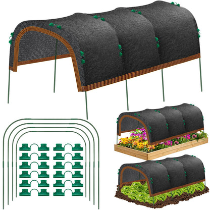 79"x40" Garden Shade Kit, 70% Garden Sun Shade Cloth with Hoops for Plants Heat Protection, Raised Garden Bed Shade Cover Plant Sun Shade for Outdoor Plants Vegetables