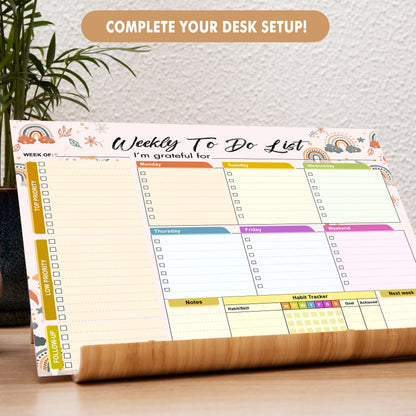 Weekly Planning To-Do-List Pad, 52 Undated Sheets for Daily To-Do Lists, Habit Tracking, Academic Scheduling, and Productivity Goals - Perfect for Work, Home, and Office Organization 8.5x11 inches