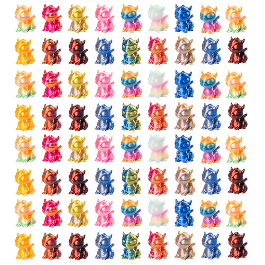 Teenzee 100pcs Mini 3D Printed Animals Tiny Dragon Plastics Figures Miniature Little Small Animals Figurines Bulk for Micro Fairy Garden Landscape Accessories Hide Crafts Decor Aquarium