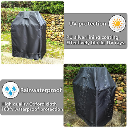 Outdoor Fireplace Cover 100% Waterproof Patio Wood Burning Fireplaces Rain Cover Weather-Proof / UV-proof/Full-coverage Rust-Proof Protection Chiminea Fire Pit Covers 37"W x 26"D x 56"H, Black