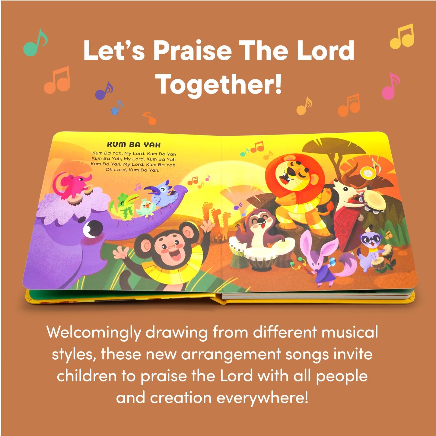 Praise The Lord Christian Sound Books for Kids - 6 Bible Songs for Toddlers – Christian Gifts for Kids - Baby Bible for Baptism, Christening, Dedication Gifts, Sunday School, Preschool Homeschool