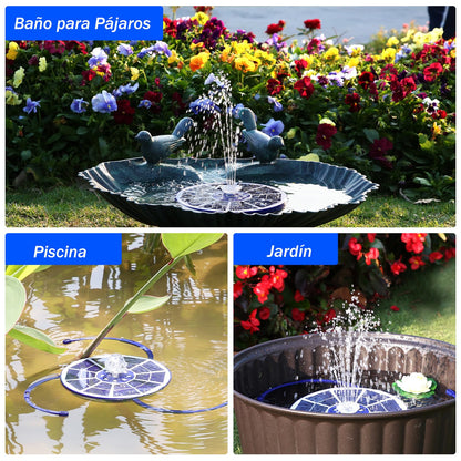 AISITIN 3.5W Solar Fountain Pump with LED Colorful Lights & 3000mAh Battery, Solar Bird Bath Fountain with 10 Nozzles, Solar Water Pump for Garden, Pond and Outdoor (Purple)