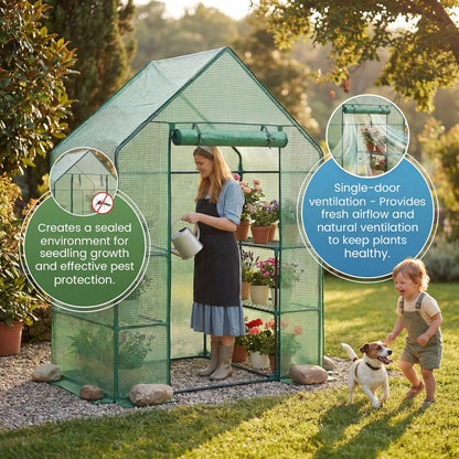Greenhouse for Outdoors,55 x 28 x 78'' Small Greenhouse,Walk in Plant Greenhouses with 3 Tiers 6 Shelves,Heavy Duty with Durable PE Cover,Heavy Duty Plant Greenhouses for Garden and Backyard
