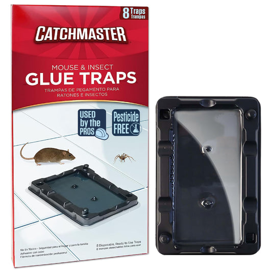 Catchmaster-16 Mouse & Insect Glue Traps, Heavy-Duty Pesticide-Free Sticky Mouse Traps Indoor for Home, Used by the PROs, Adhesive Rodent & Bug Catcher, Pest Control for House & Garage