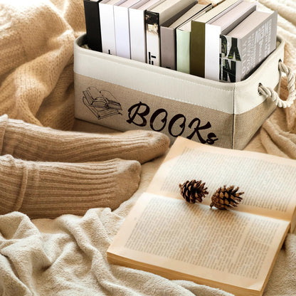 Marsui Book Lover Gifts Books themed Storage Basket Storage Bin Bookish Accessories Bookworm Gift for Club Members Student Teacher Reading Accessories