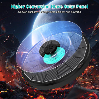 GAIZERL Solar Fountain Cyan Flower, Upgrade 3.5W Solar Bird Bath Fountains, Solar Powered Water Fountain with 7 Nozzles, 4 Fixed Pipes for Hummingbirds, Bird Bath, Garden, Pool, and Pond