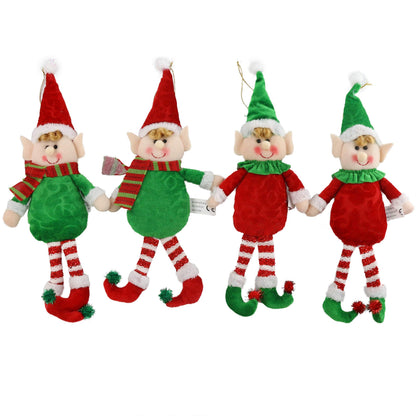 Athoinsu 4 Pack Christmas Elves Doll Pendants Hanging Ornaments Xmas Elf Boy Girl Holiday Decorations Gifts for Kids Family, 12''