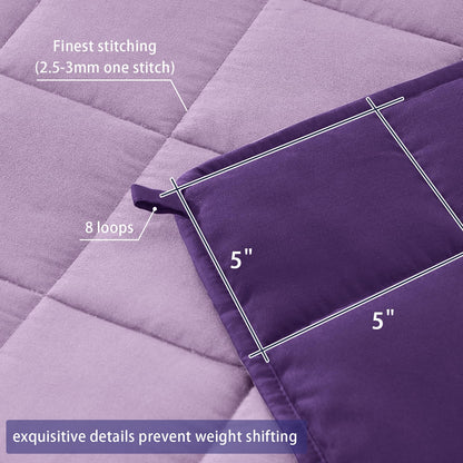yescool Weighted Blanket for Adults (20 lbs, 60” x 80”, Purple) Cooling Heavy Blanket for Sleeping Perfect for 190-210 lbs, Queen Size Breathable Blanket with Premium Glass Bead, Machine Washable