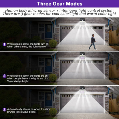 4 Packs Bug Zapper Outdoor 3 in 1 Mosquito Zapper Black Solar Bug Zapper Electric LED Light Mosquito Killer Lamp with Motion Sensor for Outdoor Backyard Patio Camping