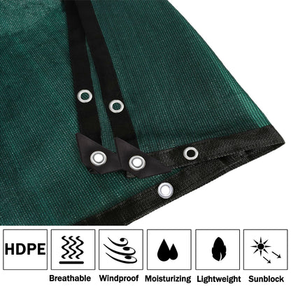 90% Green Colored Shade Cloth 6 ft X 10 ft, Heavy Duty HDPE Mesh Sun Shade Tarp with Grommets for Garden Greenhouse Pergola Patio Plant Kennel UV Protection
