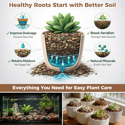 18lb Mix Lava Rocks for Plants 1/8" Horticultural Pumice for Plants, Succulent Cactus Soil Potting Mix - Horticultural Sand Aquarium Gravel Drainage Rocks for Potted Plant, Bonsai Soil, Top Dressing