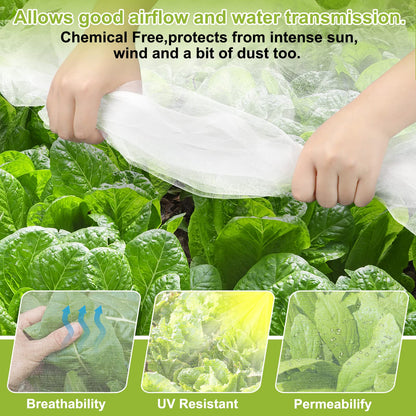 RIFNY Garden Netting, 2 Pack 10x33Ft Ultra Fine Mesh Netting Pest Barrier Protection Bird Mosquito Net Plants Cover for Vegetables Fruits Flowers Crops Greenhouse Row Cover Raised Bed Patio