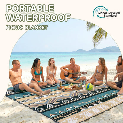 Genovega Waterproof Picnic Blanket Outdoor Camping Beach Mat Rug Extra Large Foldable Car Essential Roadtrip Gadget Accessories Glamping Gear Must Haves Hiking Stuff Backpacking
